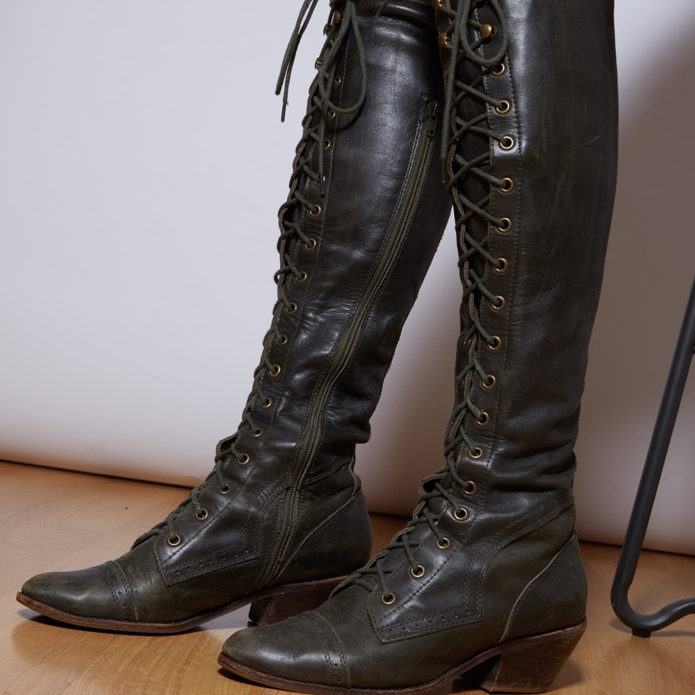 Free People Joe lace up over the knee boots
